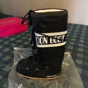 Moon Boot Black and White Winter Boots
